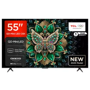 TCL 55-Inch 55C6K 144Hz Premium QLED 4k Google Tv